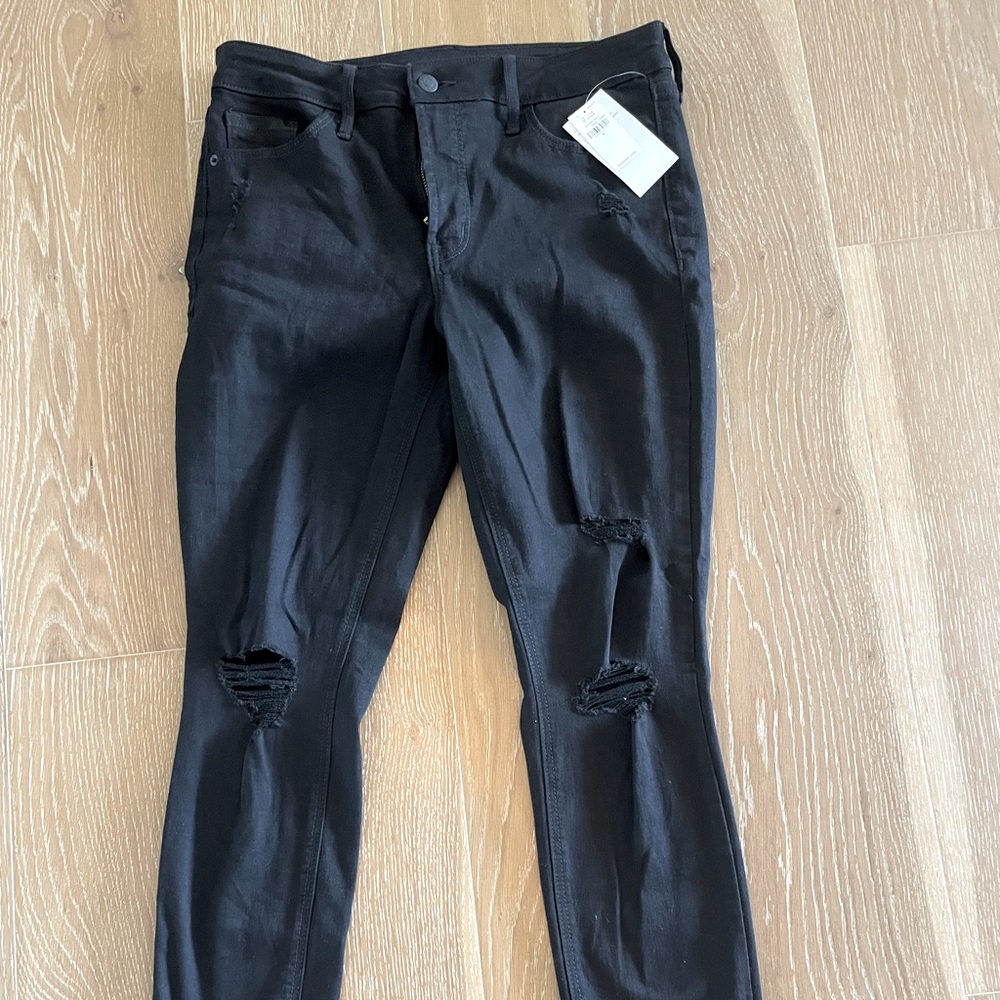 Old Navy High Rise Rockstar Super Skinny Black Jeans